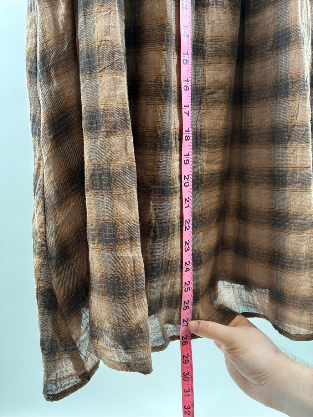Rust-Brown Plaid Off-Shoulder Women’s Dress - Picture 6 of 6
